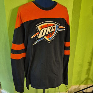 47 Brand Black and Orange Long Sleeve Shirt Okc Thunder from 12/2018.(#1932)